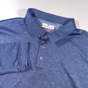 Grand Slam Performance Mens XXL Blue Long Sleeve Textured Polo Shirt Z200